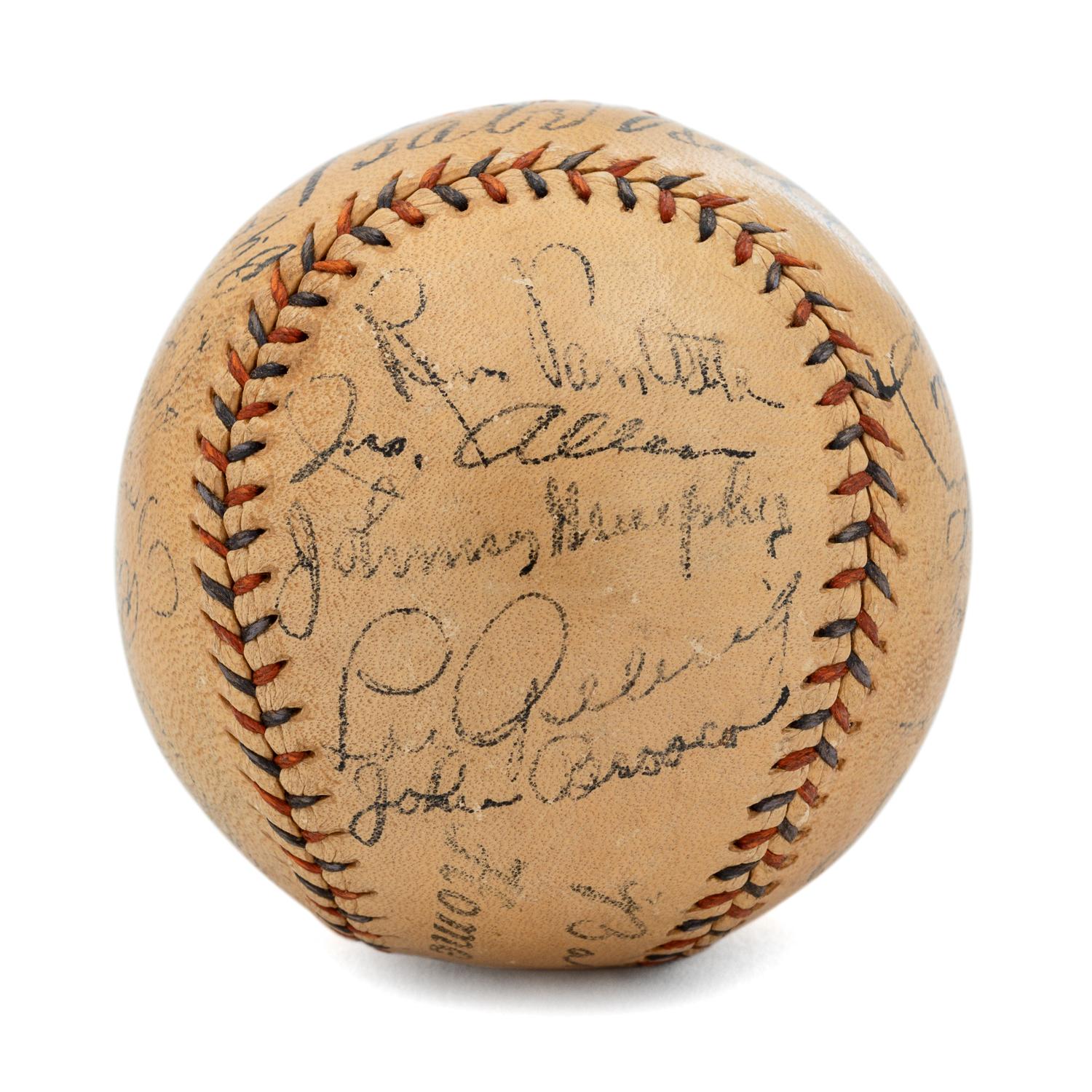 A Babe Ruth, Lou Gehrig and 1934 New York Yankees Team Signed Baseball (Beckett LOA),