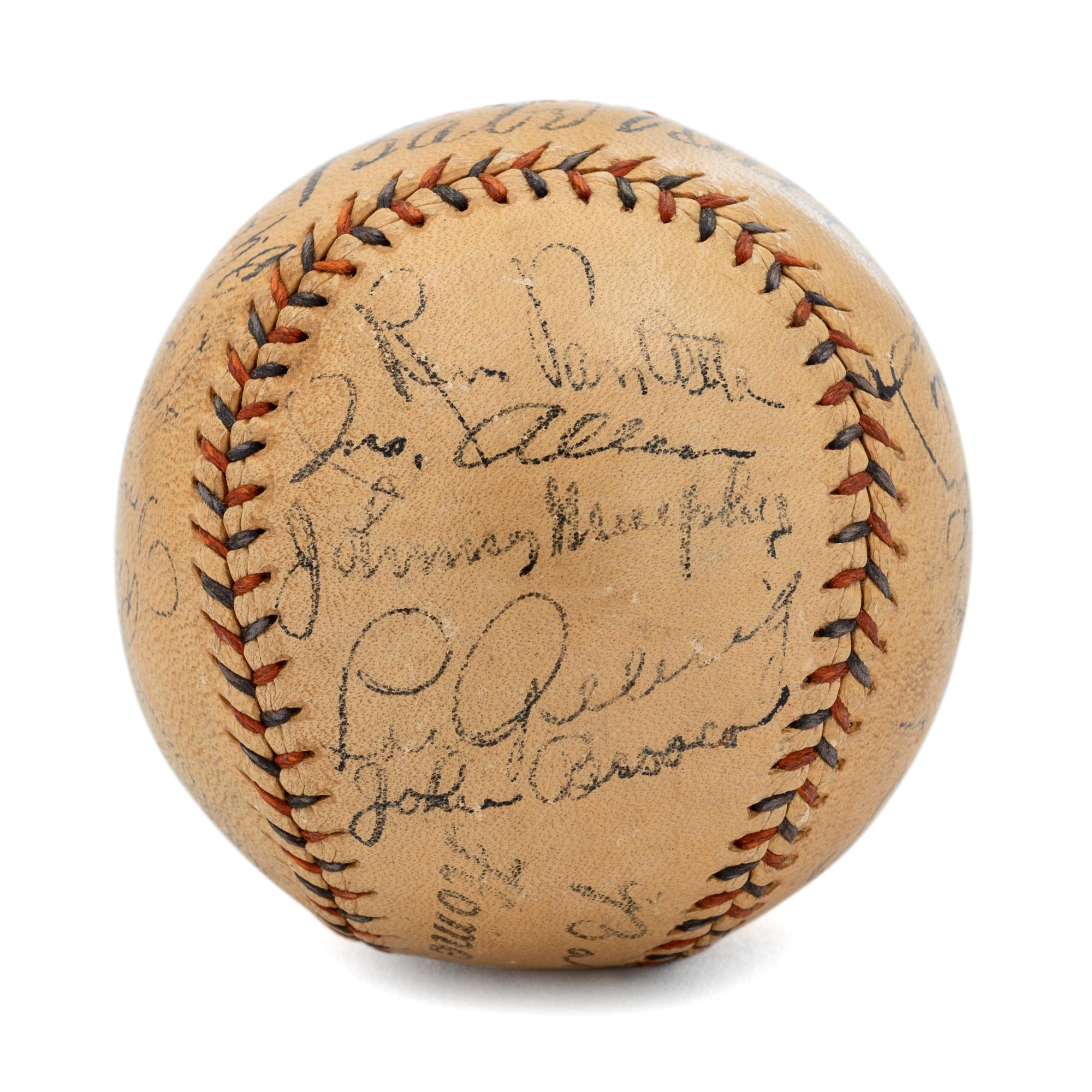 A Babe Ruth, Lou Gehrig and 1934 New York Yankees Team Signed Baseball (Beckett LOA),