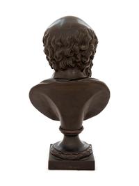 A Continental Patinated Bronze Bust of a Man