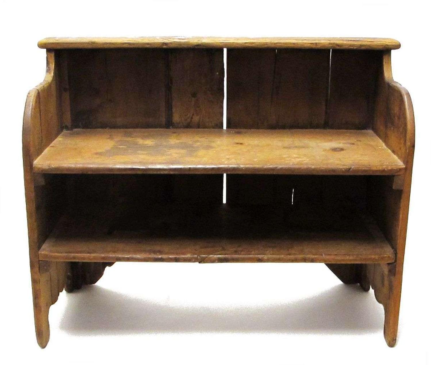 Red-stained bucket bench pennsylvania, 19th century