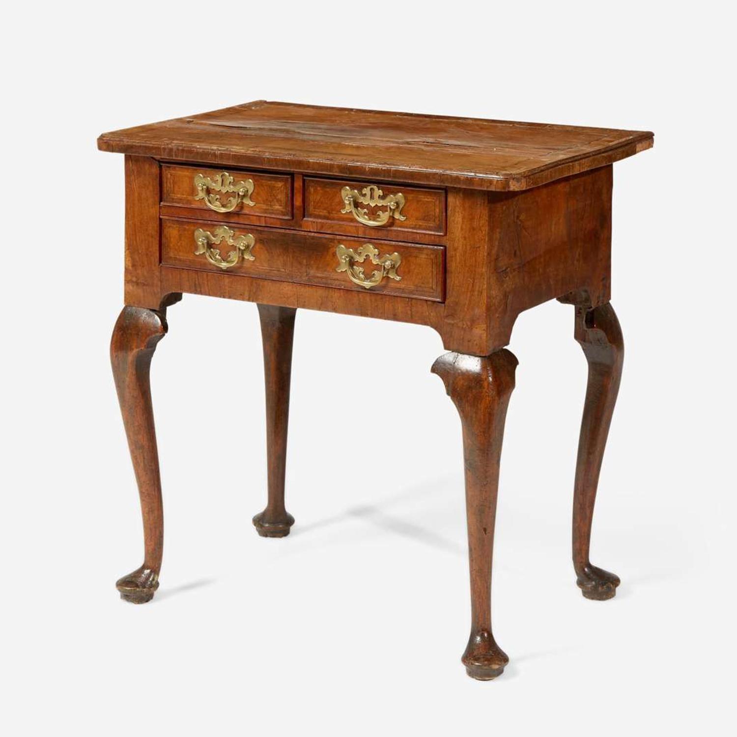 A Queen Anne inlaid and veneered walnut dressing table circa 1730