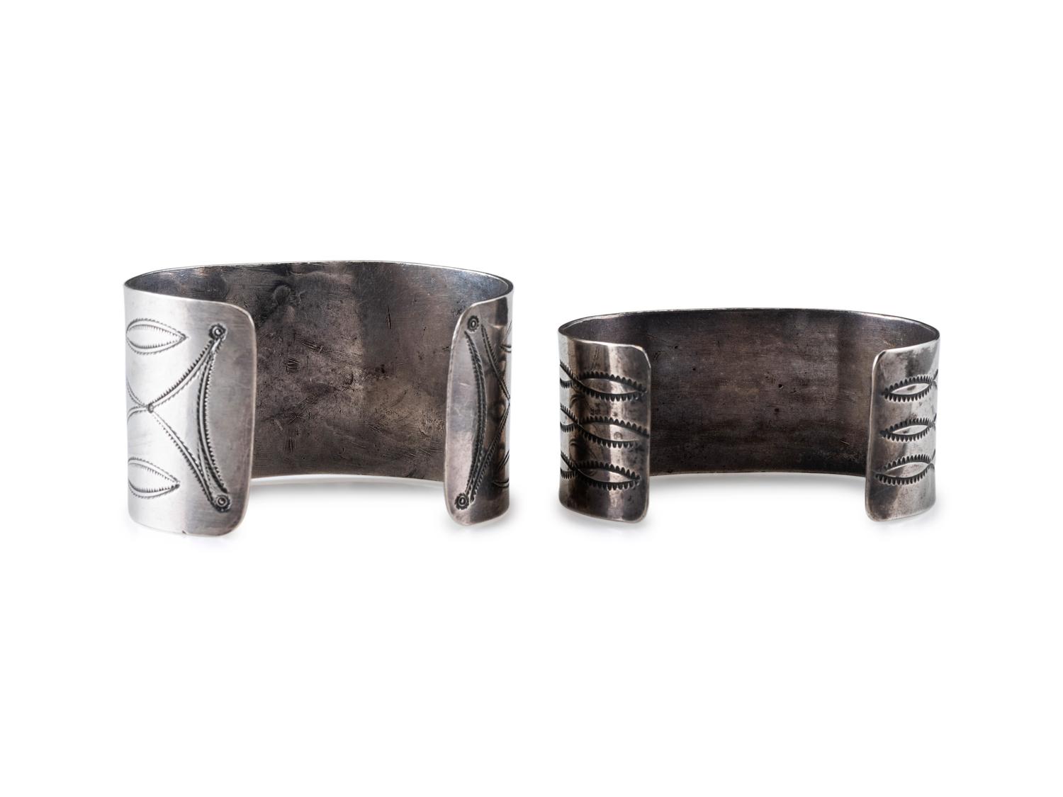 Navajo Stamped Silver Cuff Bracelets