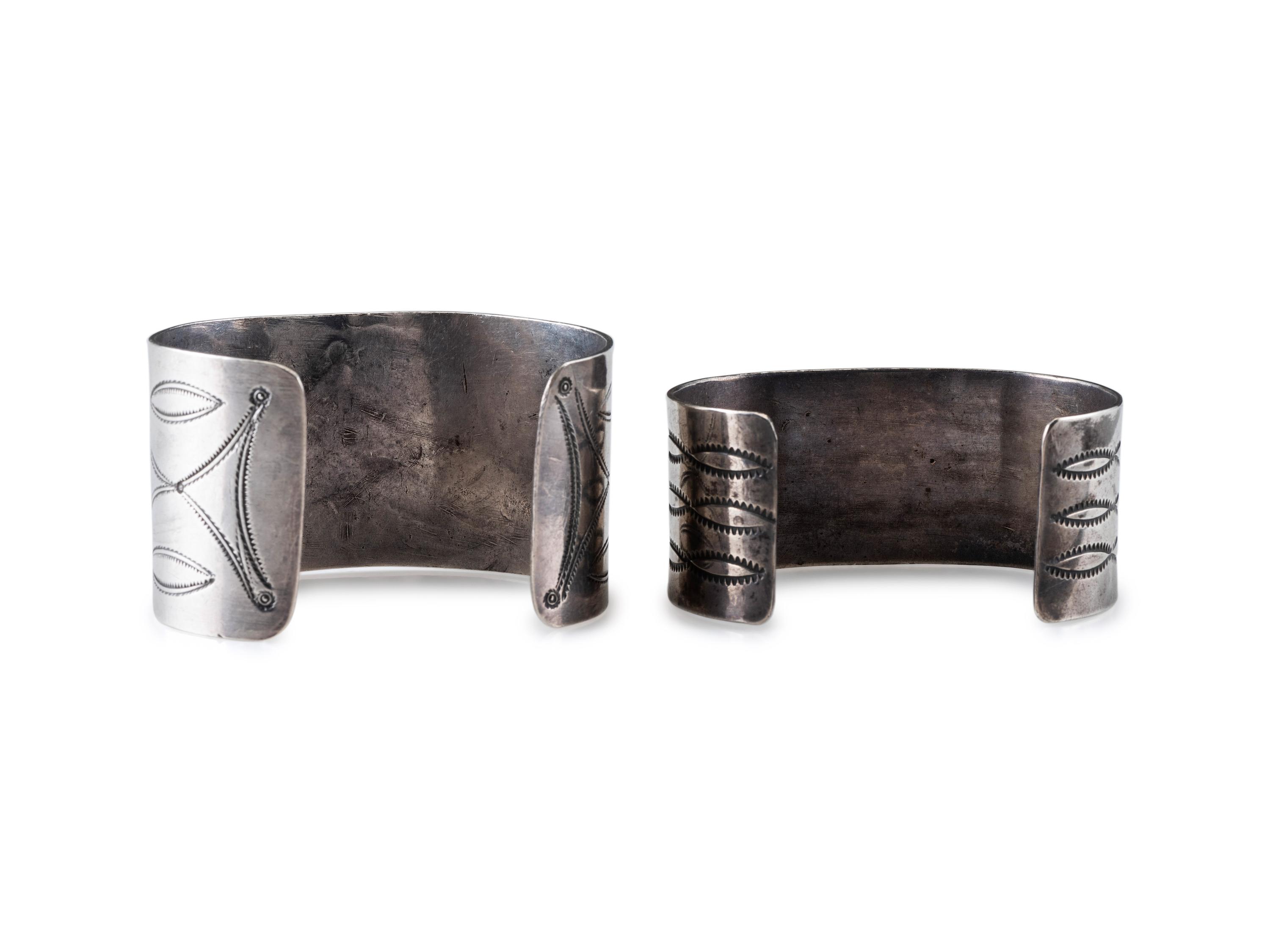 Navajo Stamped Silver Cuff Bracelets