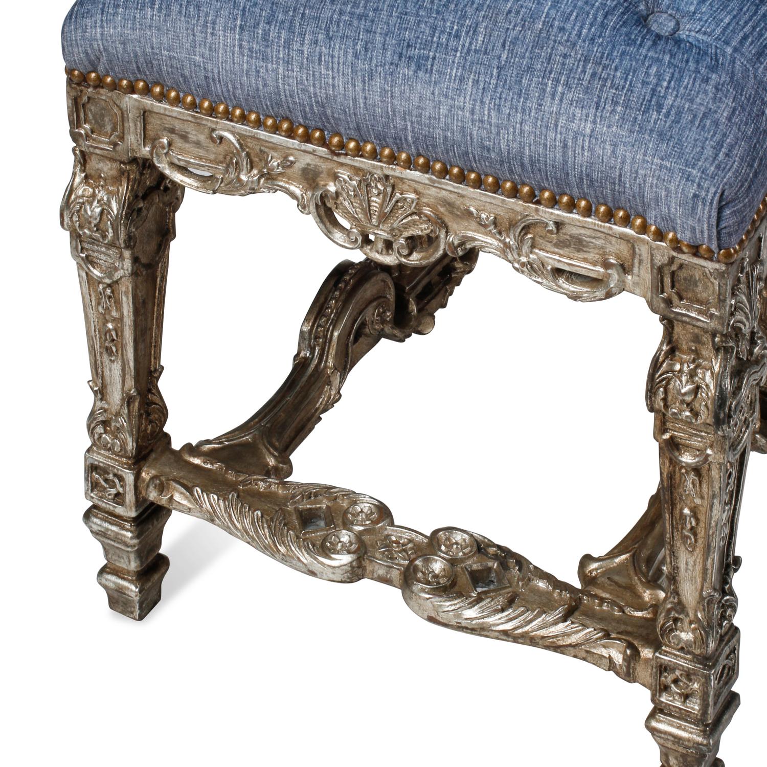 A Pair of Italian Silvered Wood Window Benches