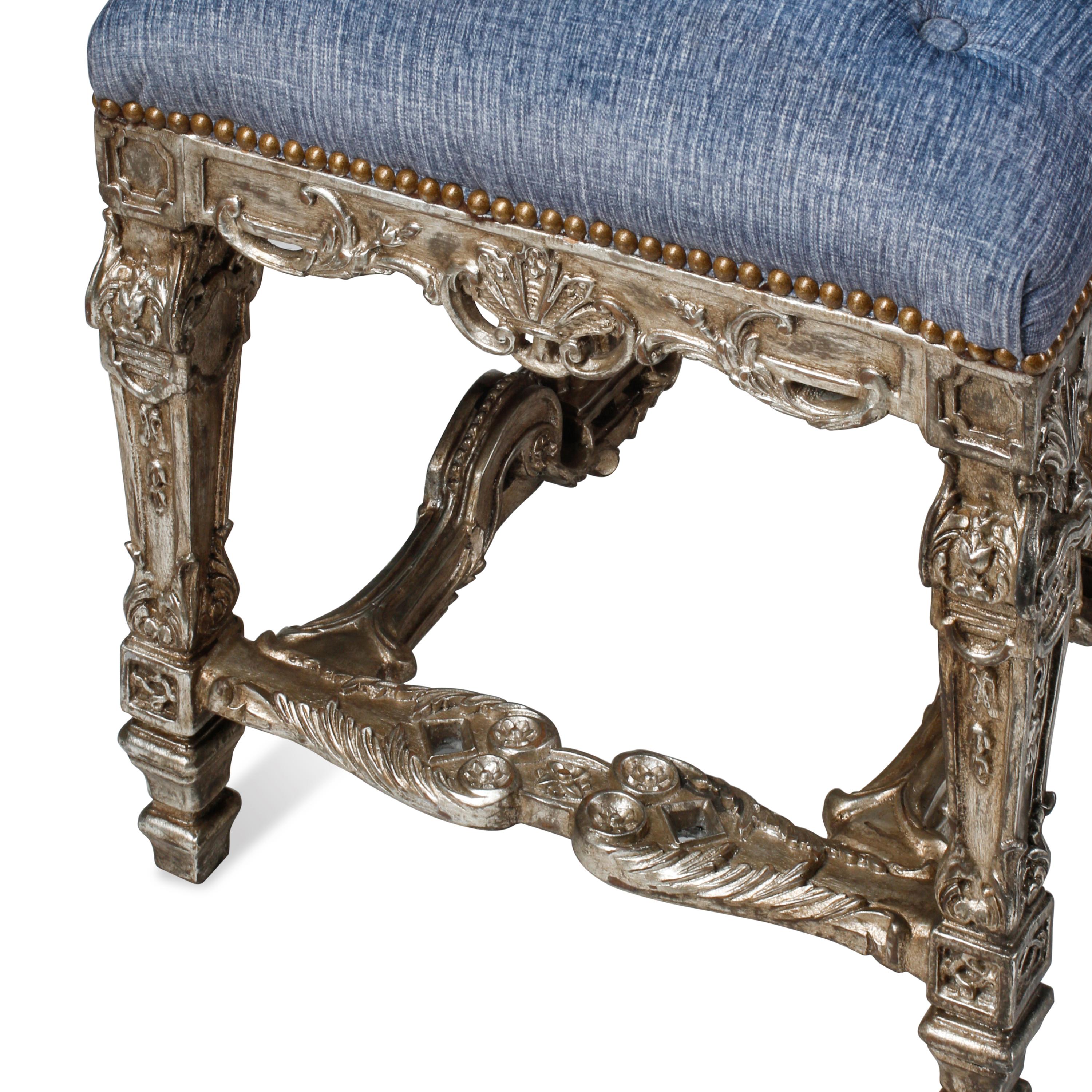 A Pair of Italian Silvered Wood Window Benches