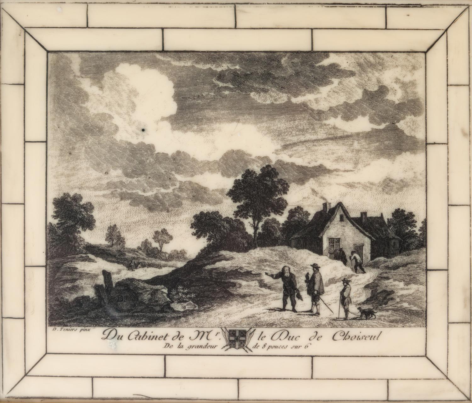 Four French Etched Scrimshaw Panels Height 8 1/2 x width 6 inches. — EARLY 19TH CENTURY