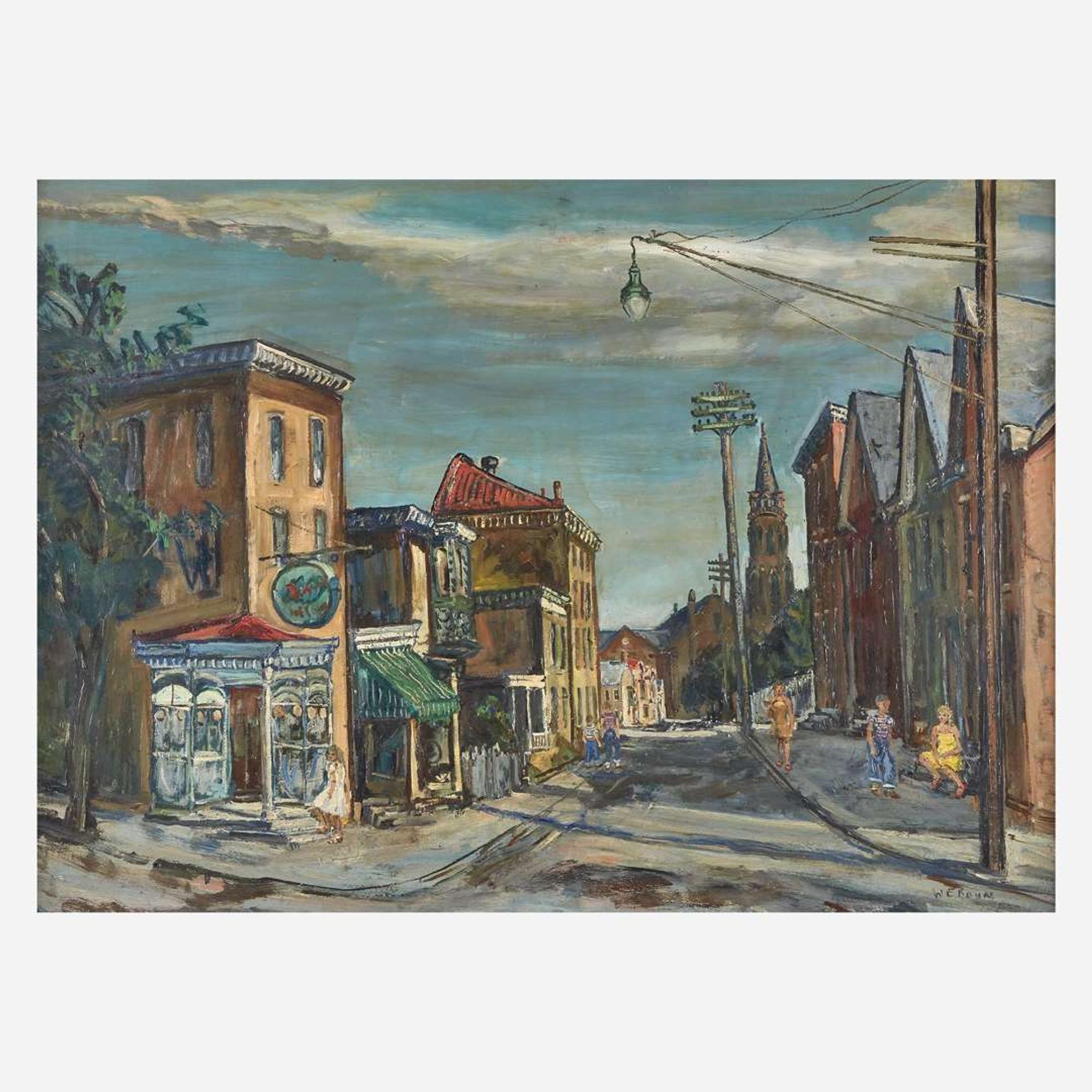 Walter Emerson Baum (American, 1884-1956) Corner Drug Store (The Corner Store)