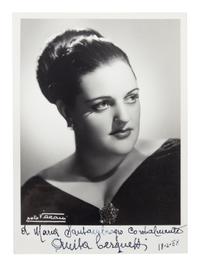 [20TH-CENTURY OPERA SINGERS]. A group of 5 signed and inscribed photographs of opera singers from the 1950s-1960s, comprising images of: