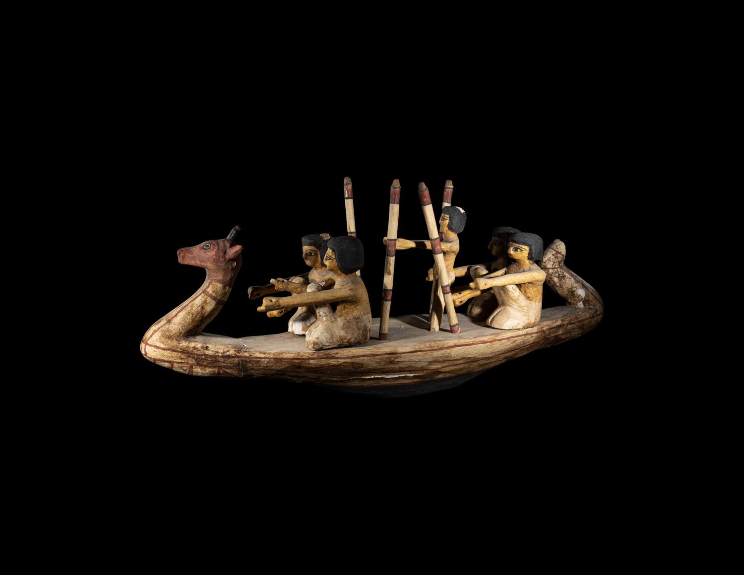 An Egyptian Wood Model Boat