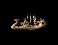 An Egyptian Wood Model Boat