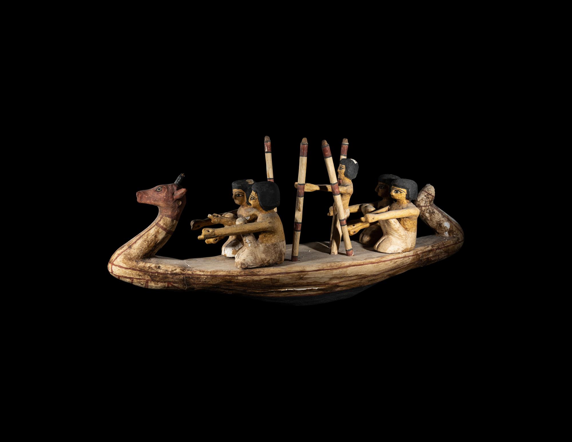 An Egyptian Wood Model Boat