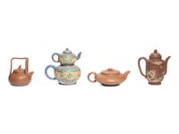 Four Chinese Yixing Zisha Pottery Teapots