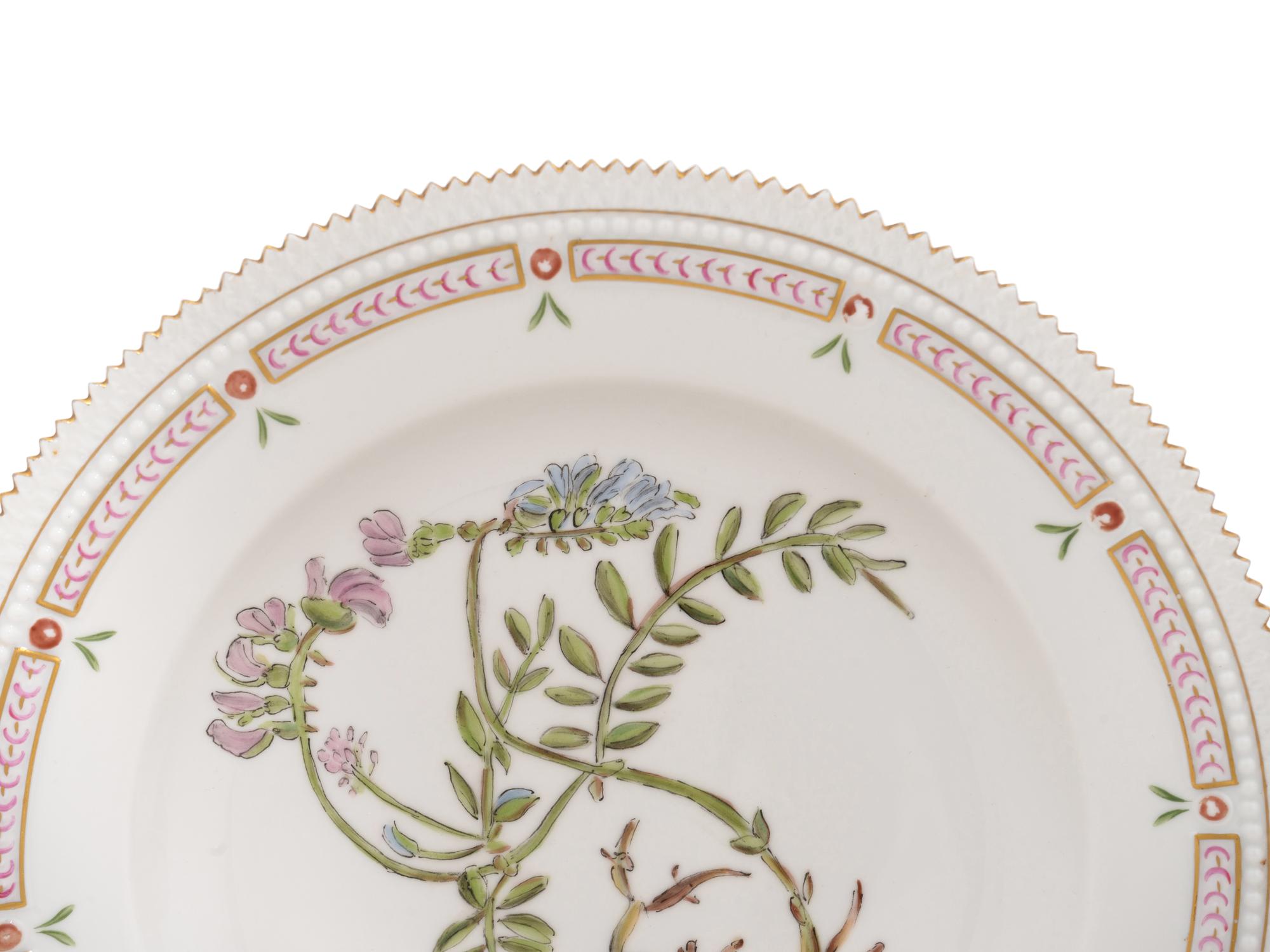 A Group of Six Royal Copenhagen Flora Danica Plates, Early to Mid 20th Century