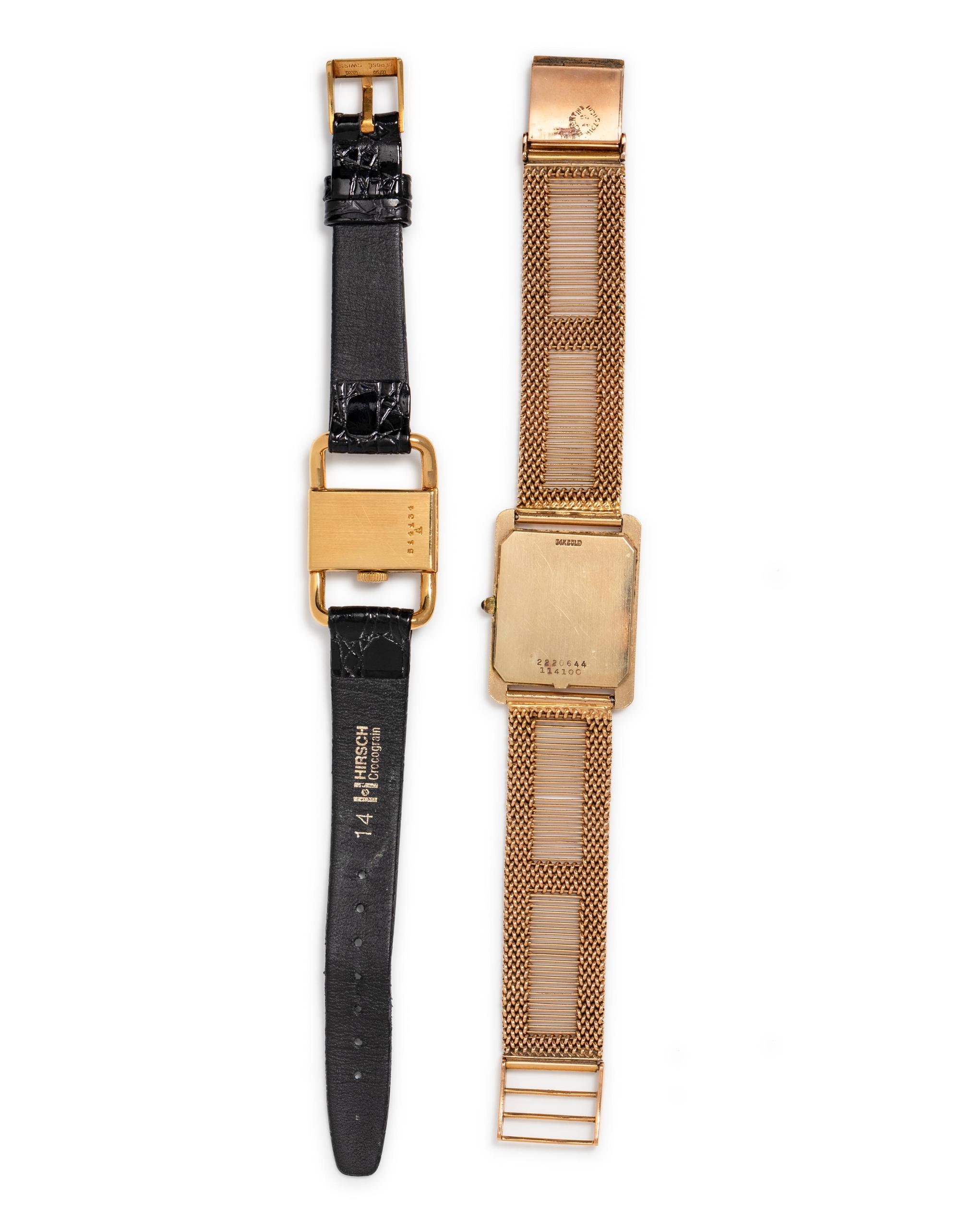 COLLECTION OF YELLOW GOLD WRISTWATCHES