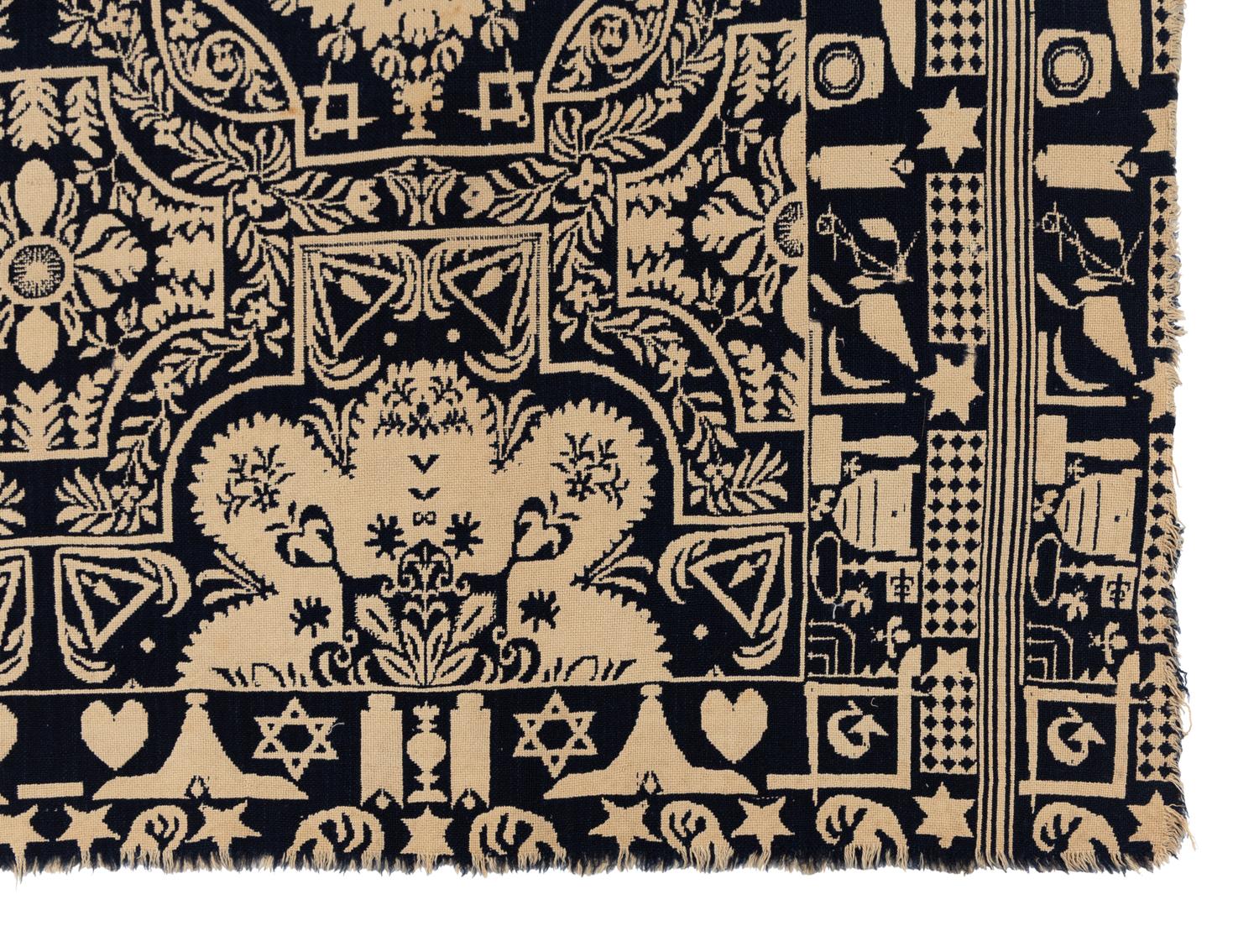 Two Cotton and Wool Jacquard Coverlets