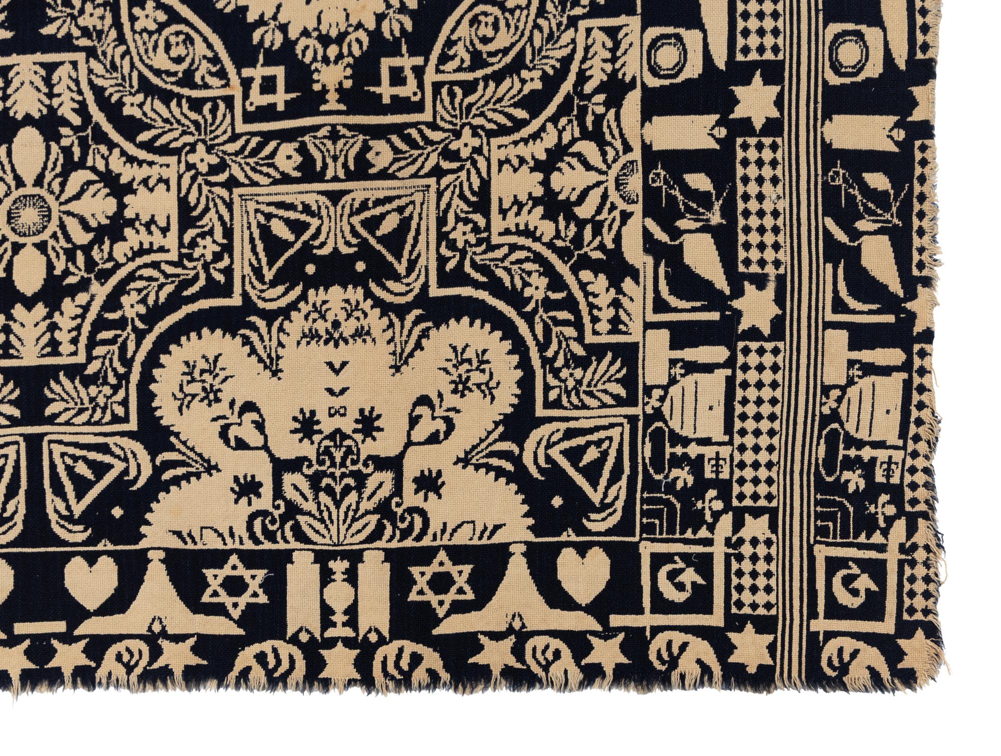 Two Cotton and Wool Jacquard Coverlets