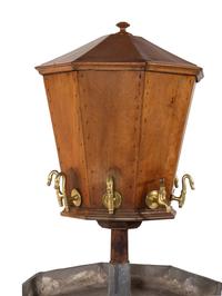 A French Provincial Fruitwood or Walnut Lavabo and Basin on Stand