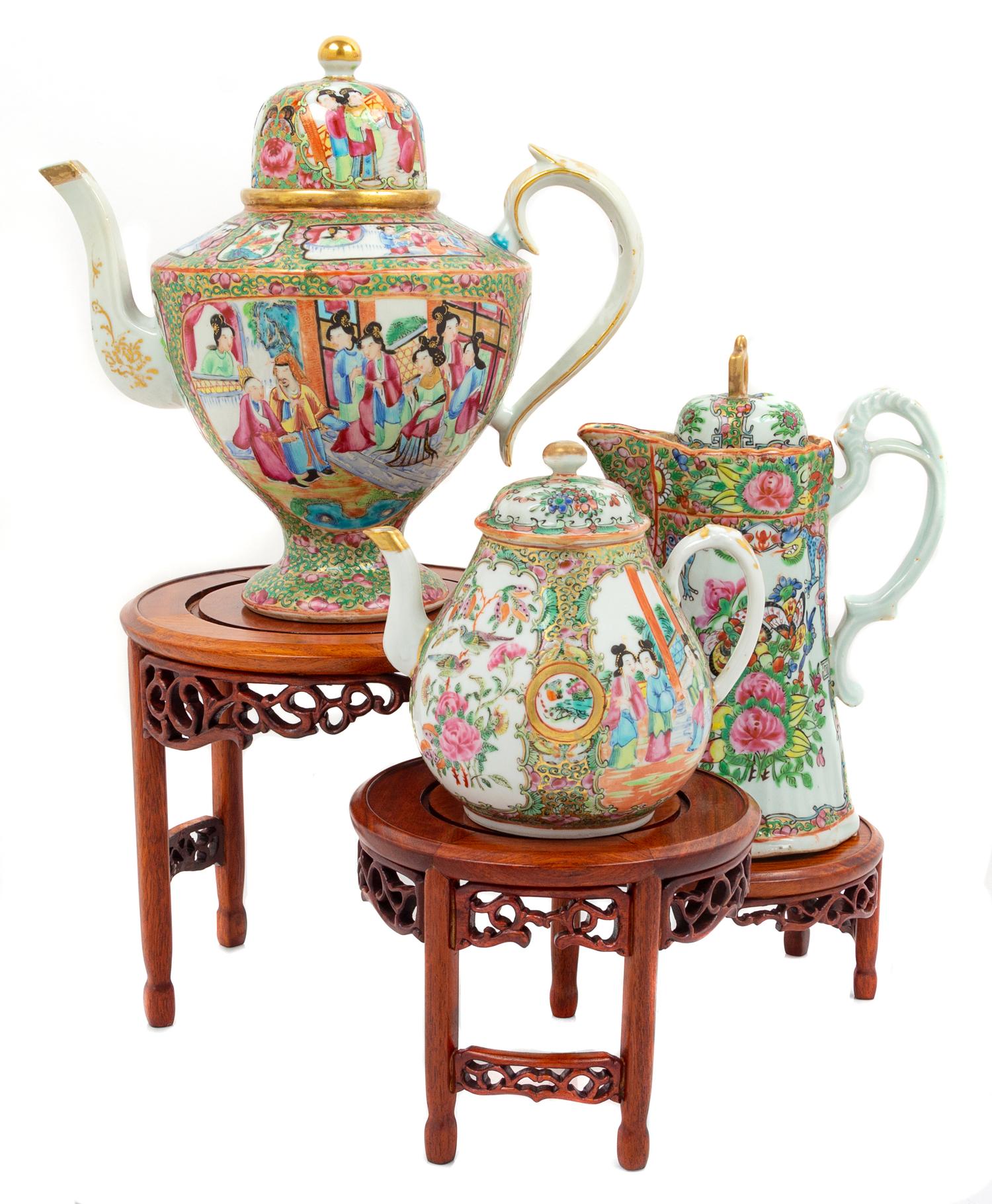 Thirty-Five Chinese Export Rose Medallion Porcelain Teawares Height of largest 10 1/2 inches. — 19TH- EARLY 20TH CENTURY