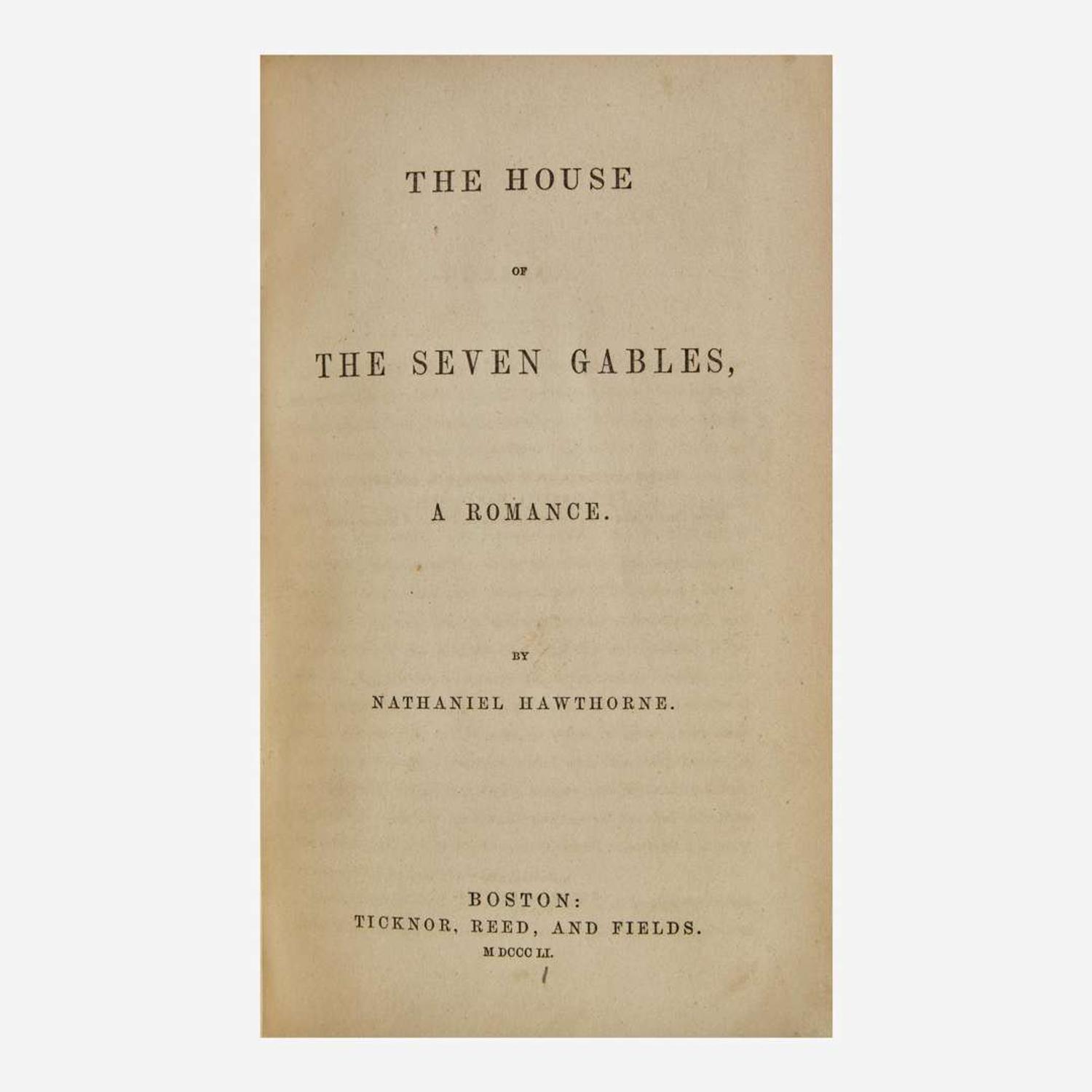 [Literature] Hawthorne, Nathaniel The House of the Seven Gables, A Romance