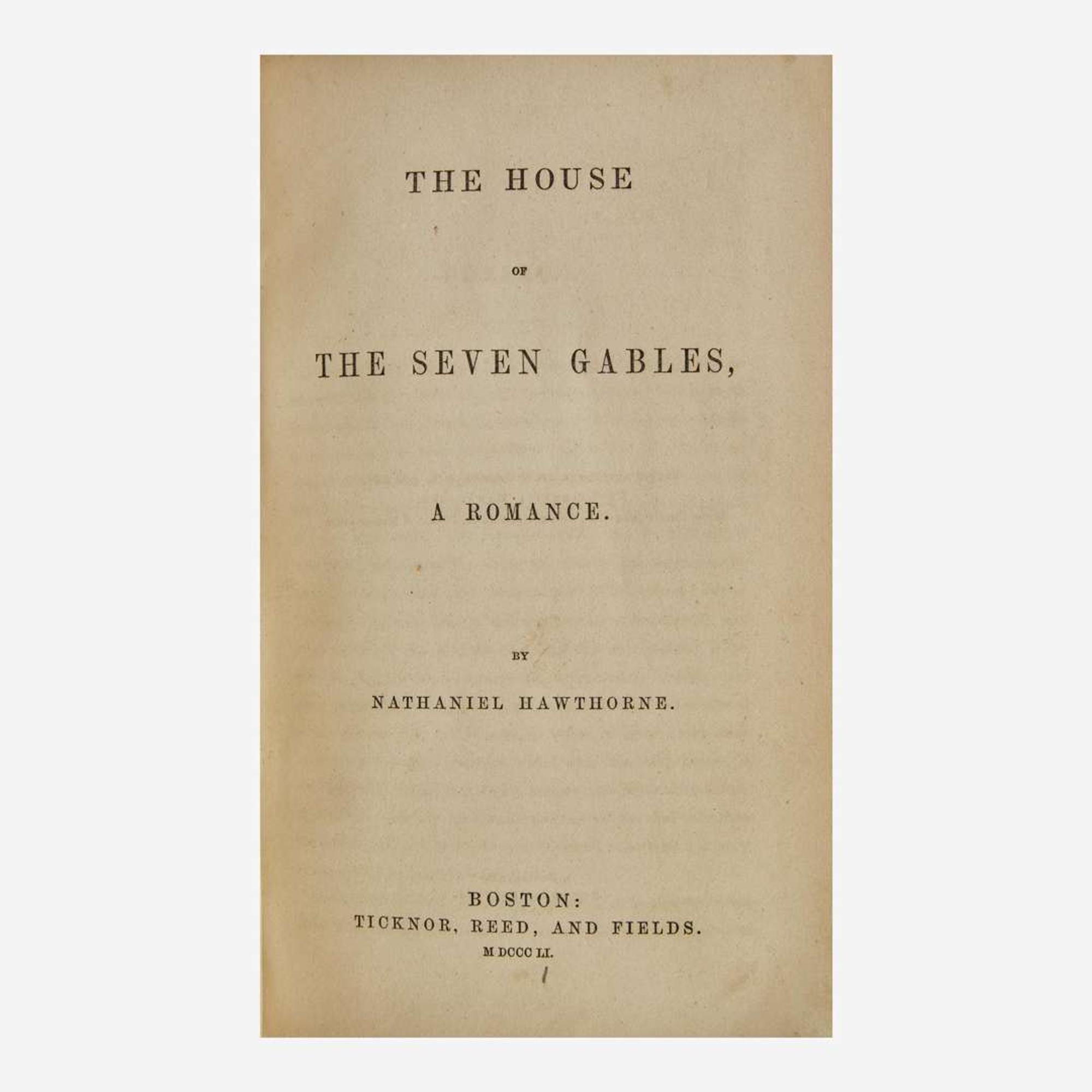 [Literature] Hawthorne, Nathaniel The House of the Seven Gables, A Romance