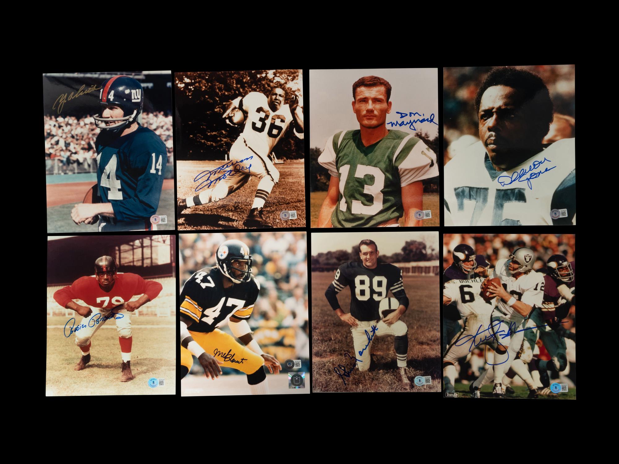 A Group of 14 Pro Football Hall of Fame Signed Autograph Photos (Beckett Authentication Services BAS Certified)