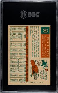 A 1959 Topps Willie Mays Baseball Card No. 50 (SGC 7 NRMT)