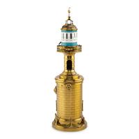 A French Brass and Glass Lighthouse-Form Annular Clock