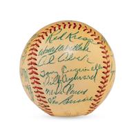 A 1953 Cleveland Indians Team Signed Autograph Baseball Featuring Multiple Hall of Famers (JSA Letter of Authenticity),