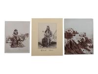 [NATIVE AMERICANS - PHOTOGRAPHY]. A group of photographs, stereoviews, and real photo postcards of Native American subjects, including a cyanotype.