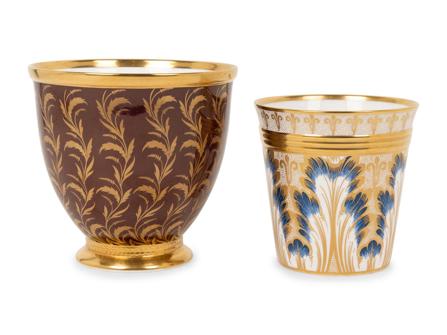 Two William Yeoward Porcelain Cache Pots