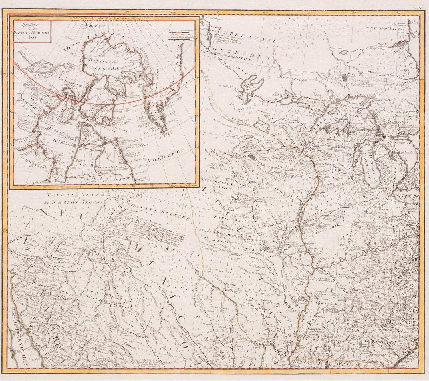 BOWEN, Emmanuel, & John GIBSON. [Generalkarte von Nordamerica samt den Westindischen Inseln Verfasst von Herrn Pownall...MDCCLXXXVIII.] Vienna: Gestochen von J. Stenger, 1788.