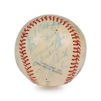 A 1951 Seattle Rainers Team Signed Autograph Baseball Featuring Rogers Hornsby (Beckett Authentication Services Letter),