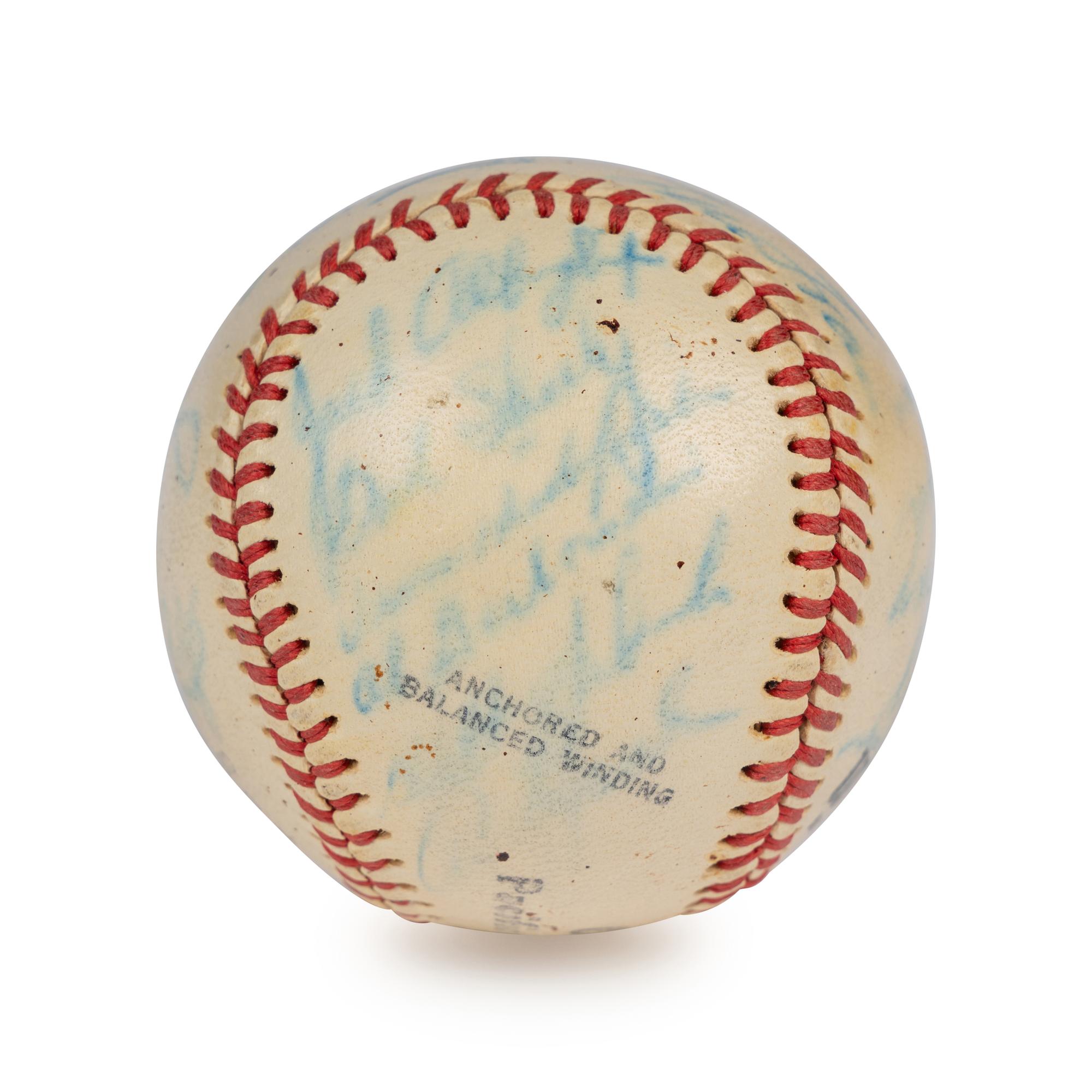 A 1951 Seattle Rainers Team Signed Autograph Baseball Featuring Rogers Hornsby (Beckett Authentication Services Letter),