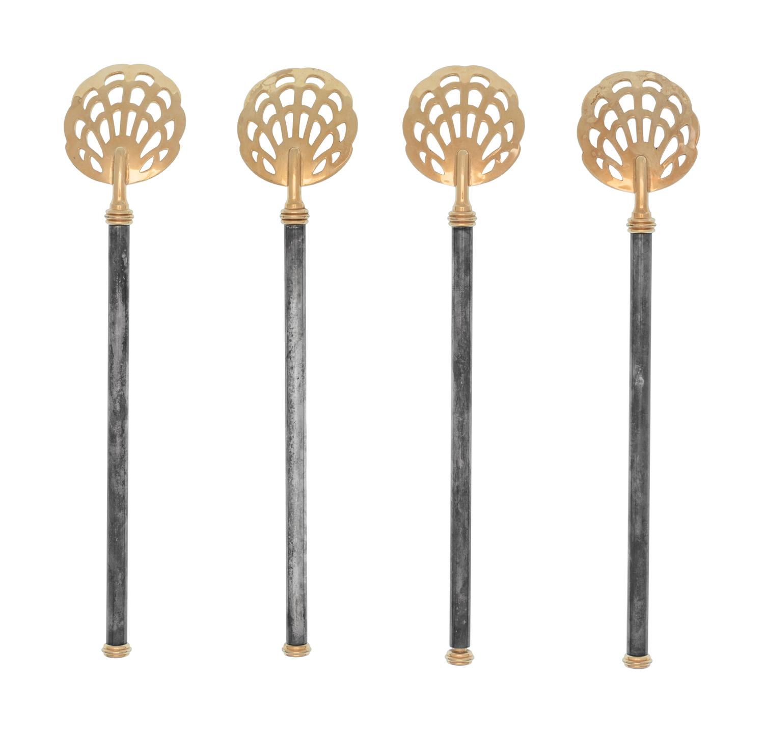 A Group of Petrossian Gold- and Silver-Plate Pierced Caviar Spoons