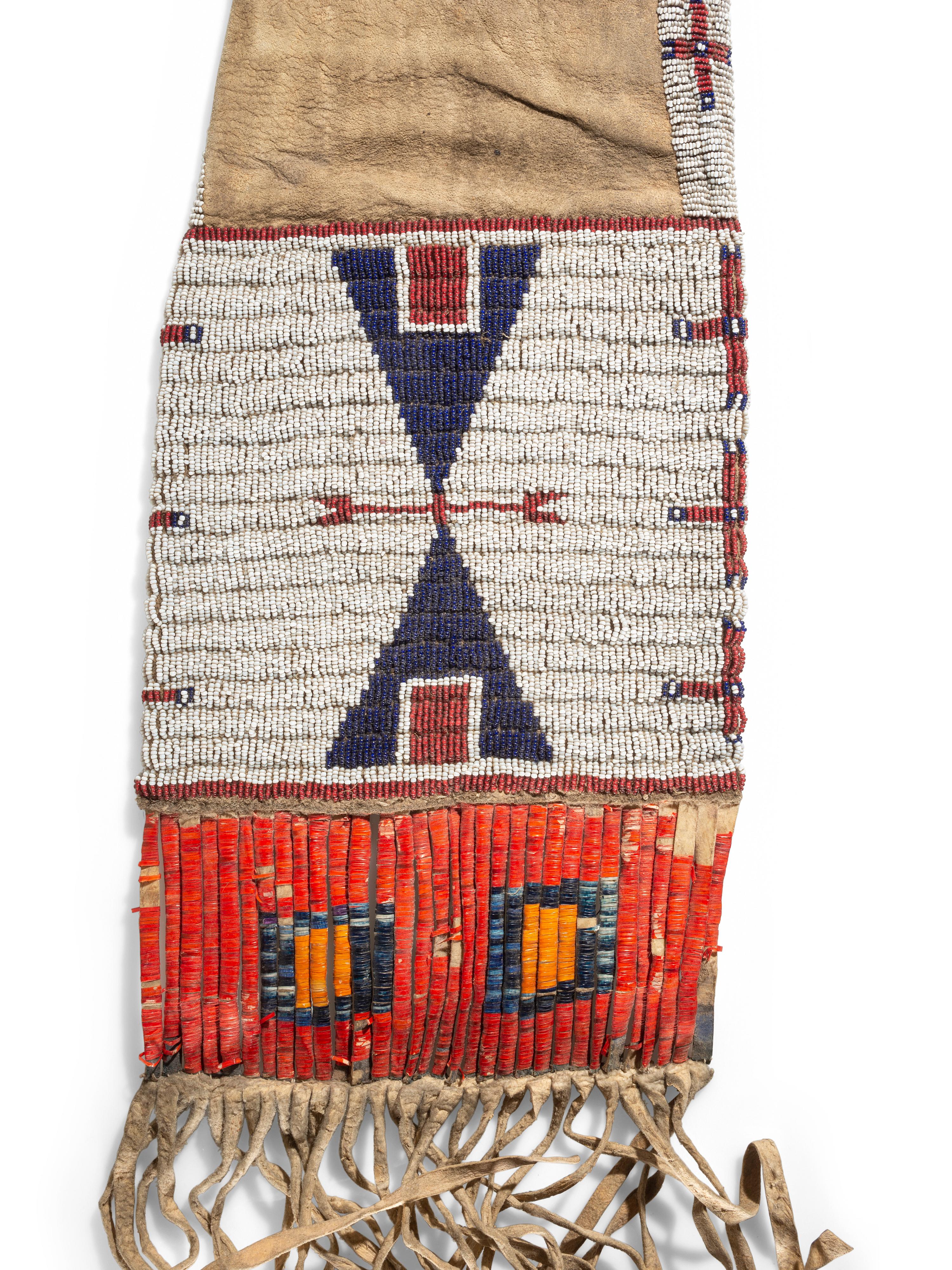 Sioux Beaded Hide Tobacco Bag