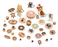 A Collection of Native American Baskets Diameter of largest 1 3/4 inches.