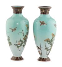 A Pair of Japanese Cloisonné Vases