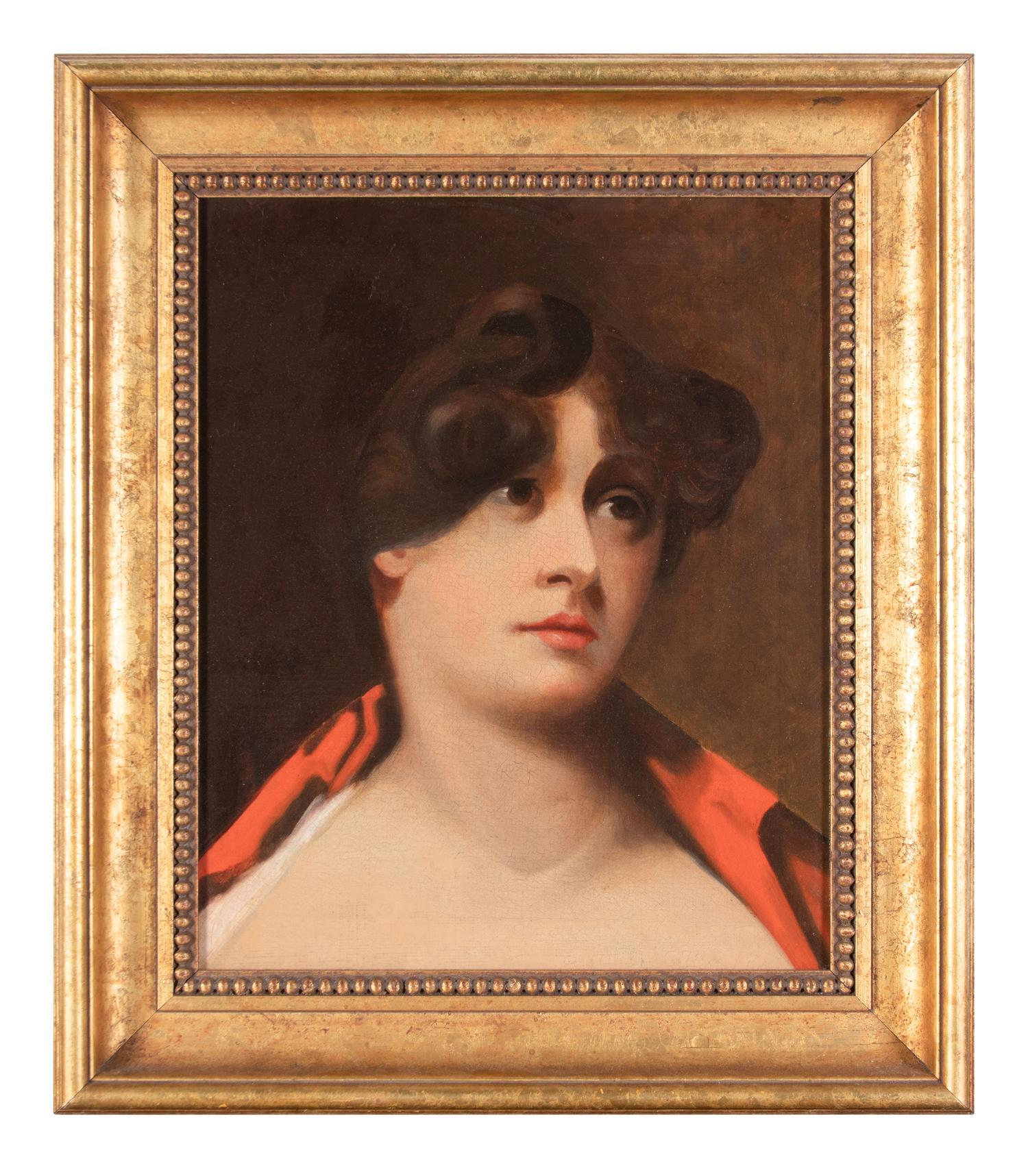 Continental School, 18th Century Portrait of a Young Lady circa 1800 oil on canvas 17 x 14 inches.