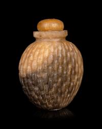 Three Chinese Hardstone Snuff Bottles