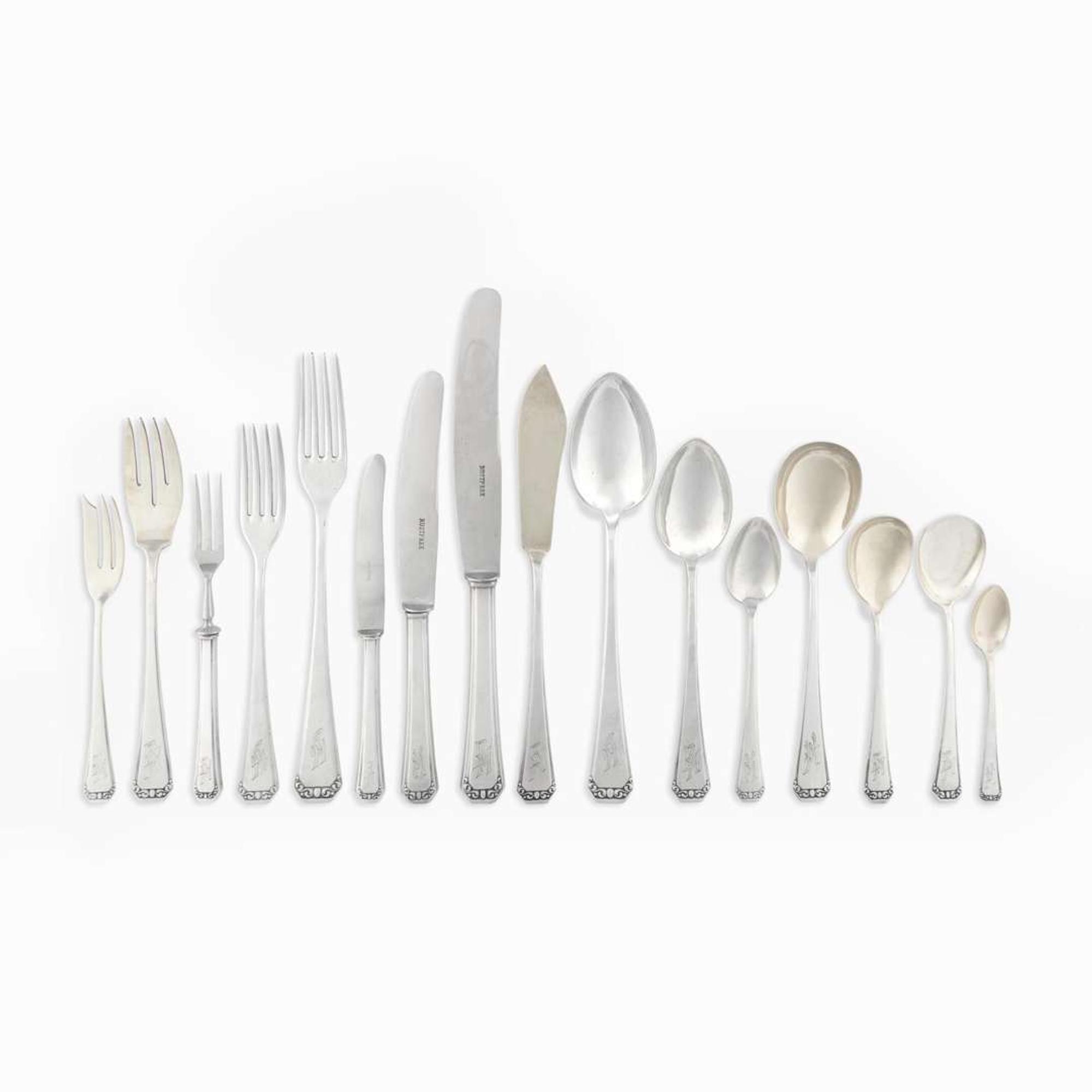 An Extensive Continental Silver Flatware Service Klaipeda, Lithuania, 20th century