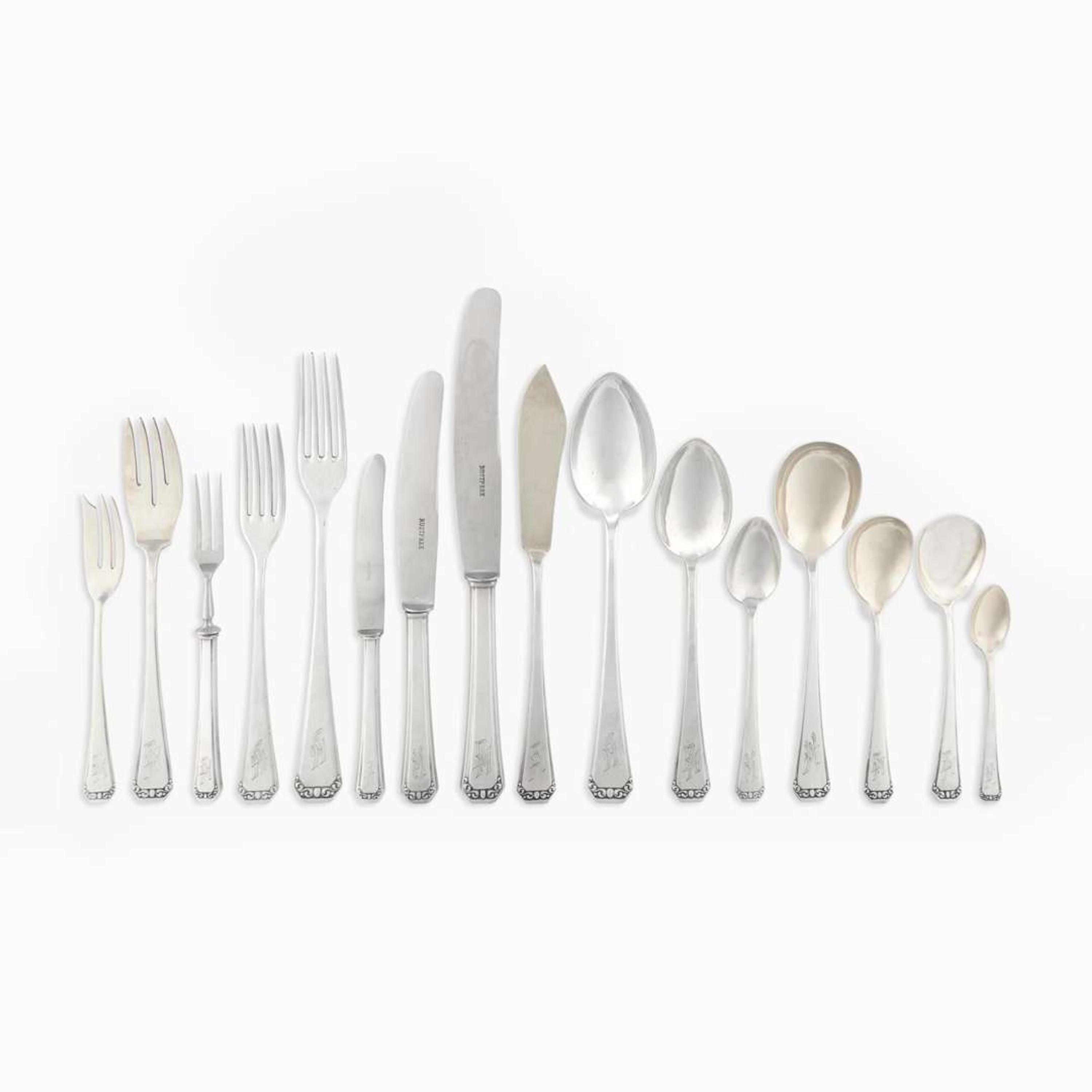 An Extensive Continental Silver Flatware Service Klaipeda, Lithuania, 20th century