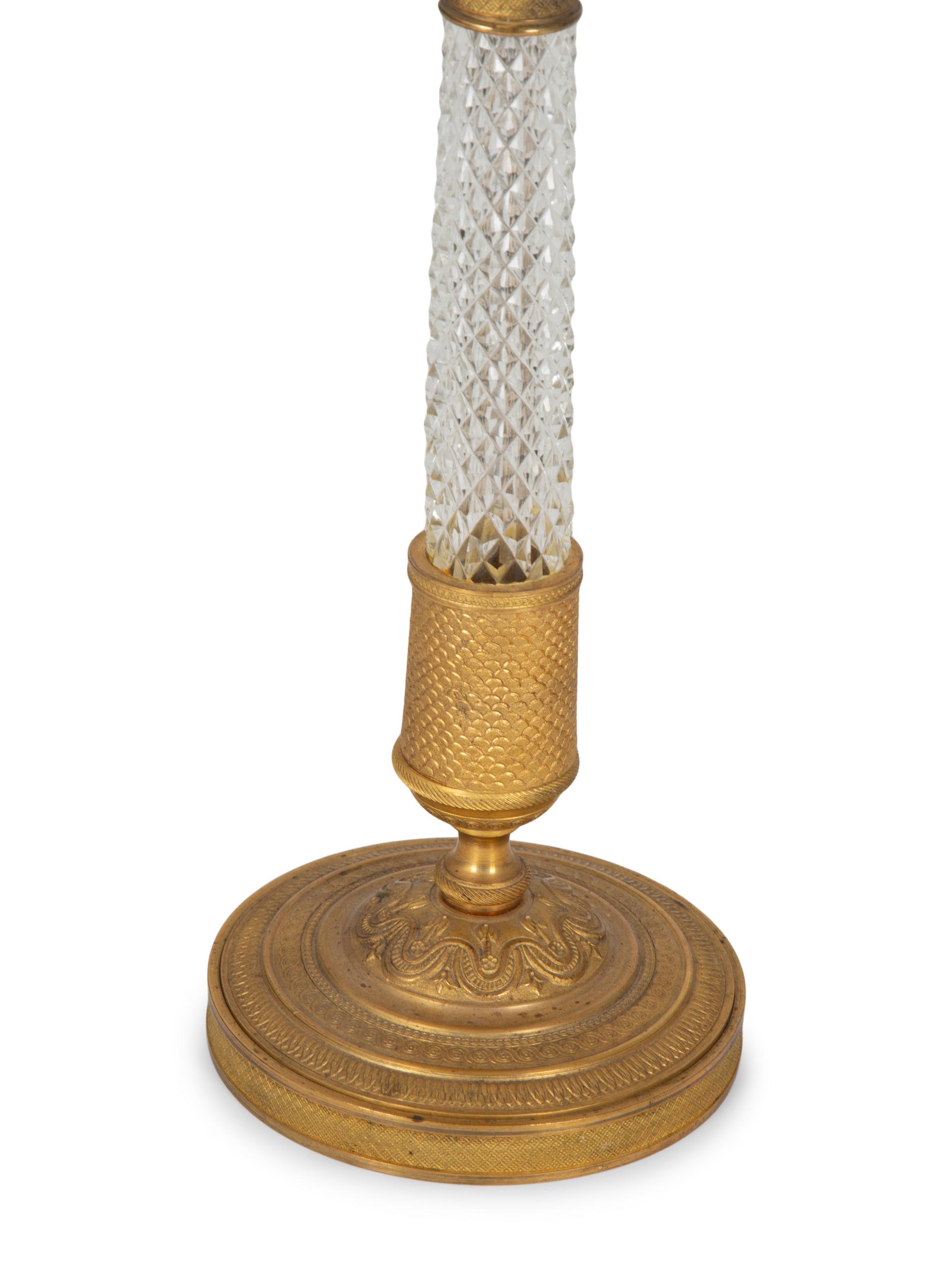 An Austrian Gilt Bronze and Cut Glass Table Garniture — 20TH CENTURY