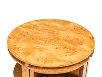 A Continental Burl Birch Five-Piece Low Nesting Table