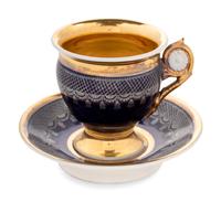 A Russian Porcelain Teacup and Saucer