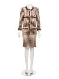 Chanel Two-Piece Houndstooth Skirt Suit, 1990s
