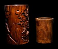 Two Huanghuali Brushpots, Bitong