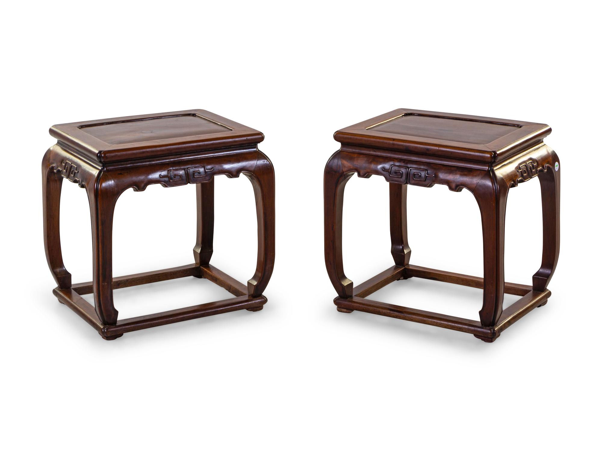 A Pair of Hardwood Stools, Fangdeng
