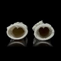 A Pair of Chinese Dehua Porcelain Figures of Meiren, Kangxi Period 清康熙 德化白瓷美人一對