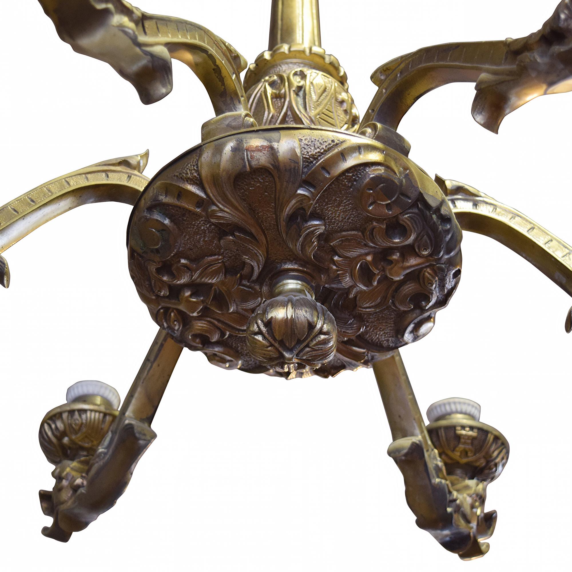 A Bronze Six-Light Chandelier 24" W x 24" D x 22" H — Argentina, 20th Century