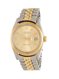 ROLEX, REF. 1601 18K YELLOW GOLD AND STAINLESS STEEL 'DATEJUST' WATCH WITH OVAL LINK JUBILEE 'MADE IN U.S.A.' BRACELET, BOX & PAPERS